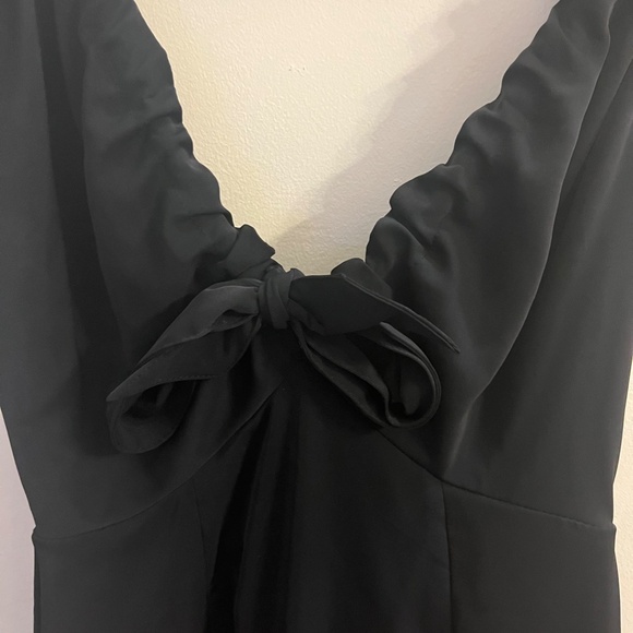 Abercrombie & Fitch | Matte Black Satin Midi Slip Dress | Size XS - Picture 7 of 7